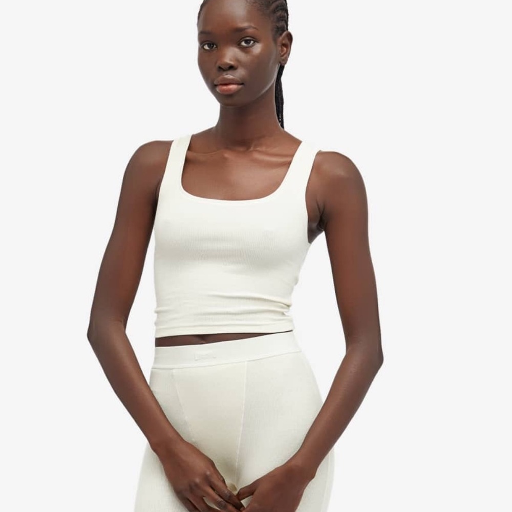 Skims Rib Cotton Tank. Color Bone. Sz Sm. NWT